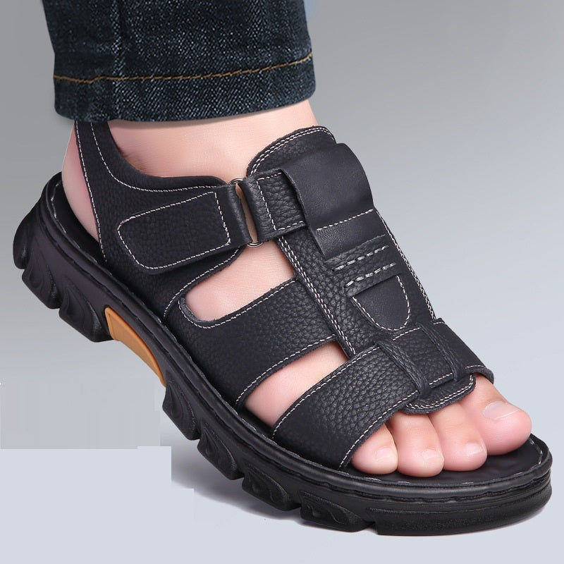 Sommar Nya Kohud Mjuk Botten Dubbelanvändning Sandaler Herr