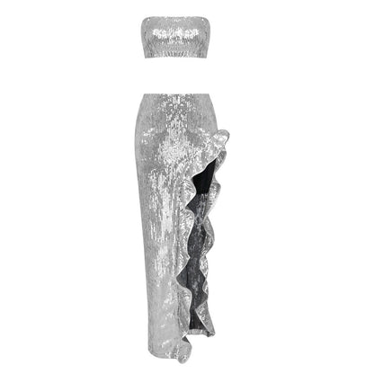 Women's Irregular High-end Sequin Skirt Set - Luxury Fashion