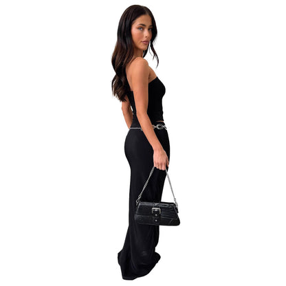 Slim Fit Two-piece Suit Tube Top Dress