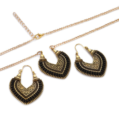 Colored Rope Winding Earrings Necklace Two-piece Set - Stylish & Elegant