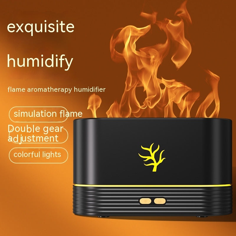 Flamluftfuktare USB Smart Timing LED Elektrisk Aroma Diffuser Simulering Fire Night Lamp Heminredning