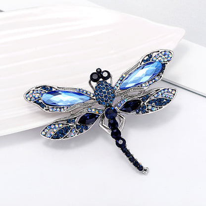 Rhinestone dragonfly brooch