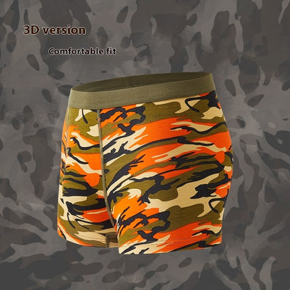 Kamouflage Herrunderkläder Modal Andningsbara Boxers Med Mellanhög Midja Mönstrade Boxers