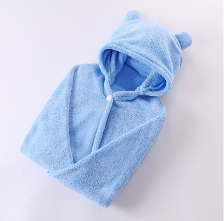 Serviette de bain à capuche en coton pour bébé