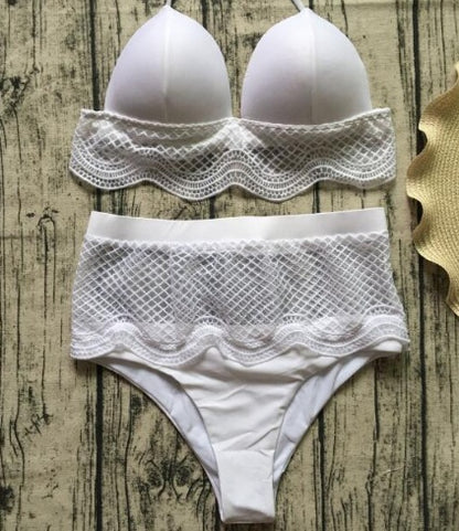 Nya badkläder enfärgade stickade sömmar AliExpress ny BIKINI baddräkt bikini baddräkt