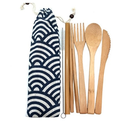Holiday Travel Bamboo Utensils Set