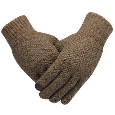 Warm knitted gloves for men in winter