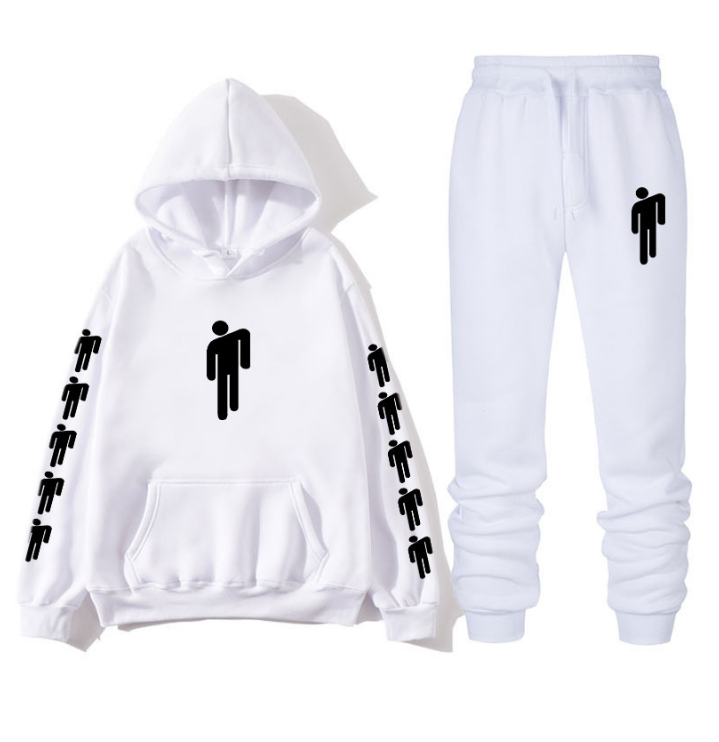 Hoodie print American singer Billie Eilish Hoodie men and women Harajuku hip hop Brilie Eilish sweatshirt set+ pants