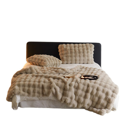 The Fur Rabbit Hair Sofa Blanket Is Simple And Luxurious