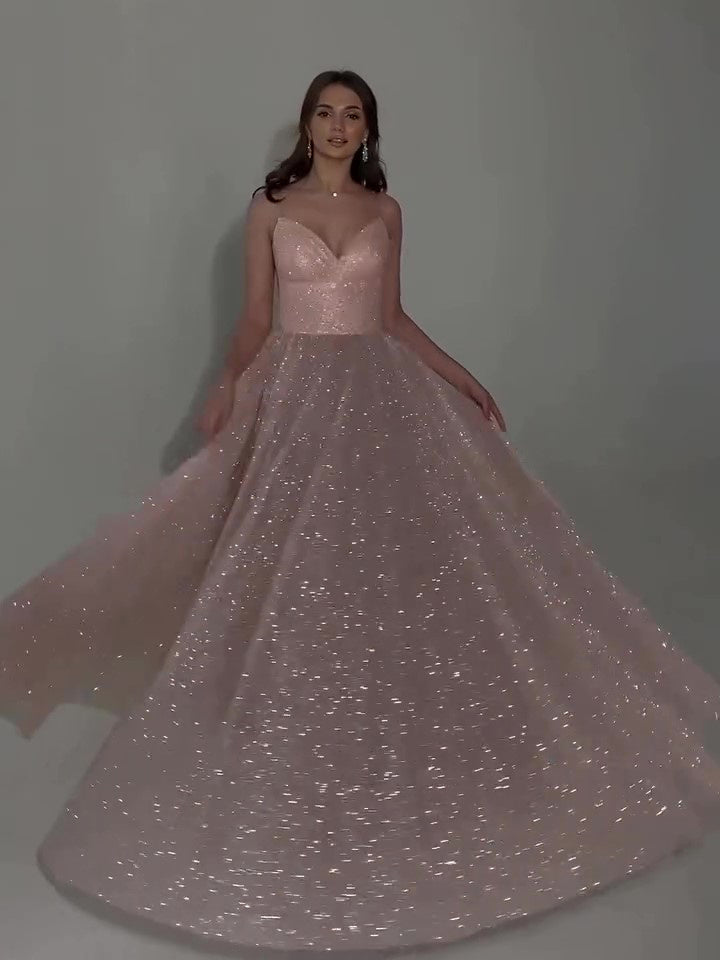 Sequined Backless Evening Dress - Elegant Design