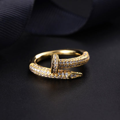 Gold Plating Nail Ring Trend Jewelry