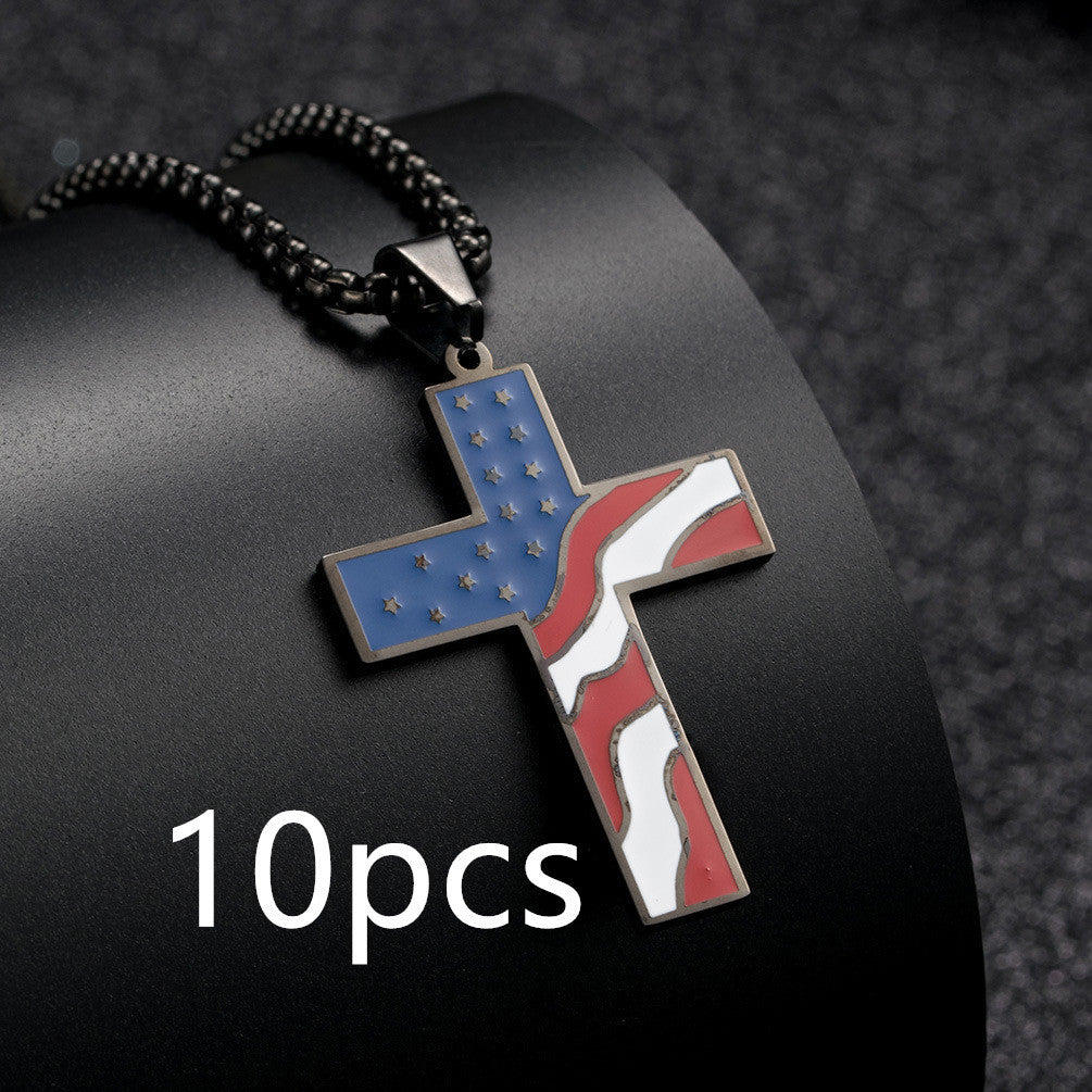 Collier Croix Drapeau