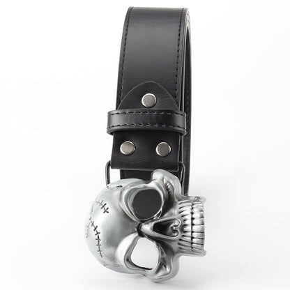 Men's Skull Head Leather Belt - Rebellious Edge