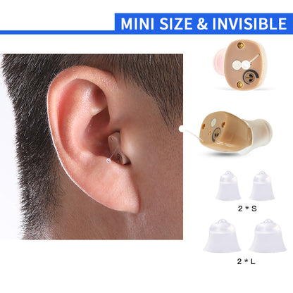 Rechargeable Hearing Aid CIC In-Ear Sound Amplifier Accessories