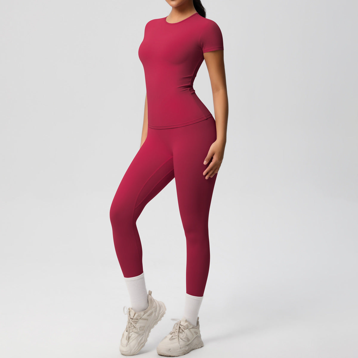 C it all Stretch Sports T-Shirt & High Waist Yoga Pants Set