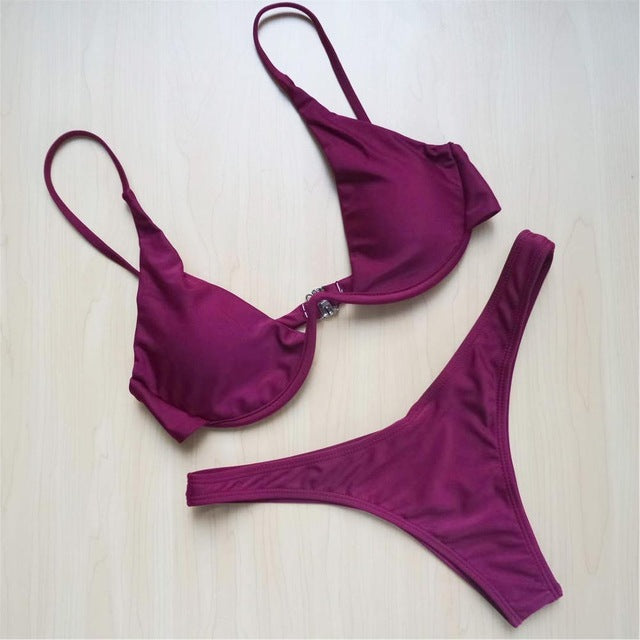 Sexiga kvinnor bikini strandkläder push-up badkläder badkläder