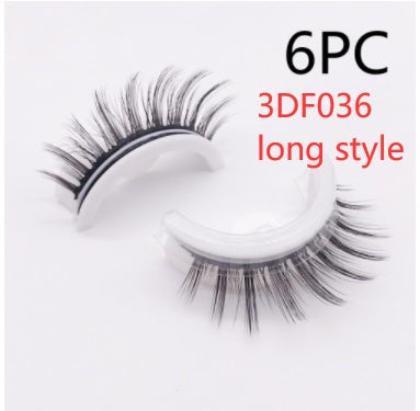 Återanvändbara 3D Mink Lashes naturliga falska ögonfransar Självhäftande falska limmar fria lass Makeup ögonfrans Extens Silk ögonfransar