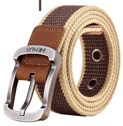 Men's Canvas Work Belt Labor Insurance Pin Buckle Belt