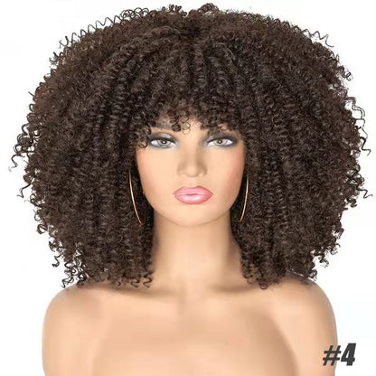 African Small Curly Hair Afro Wig Headgear