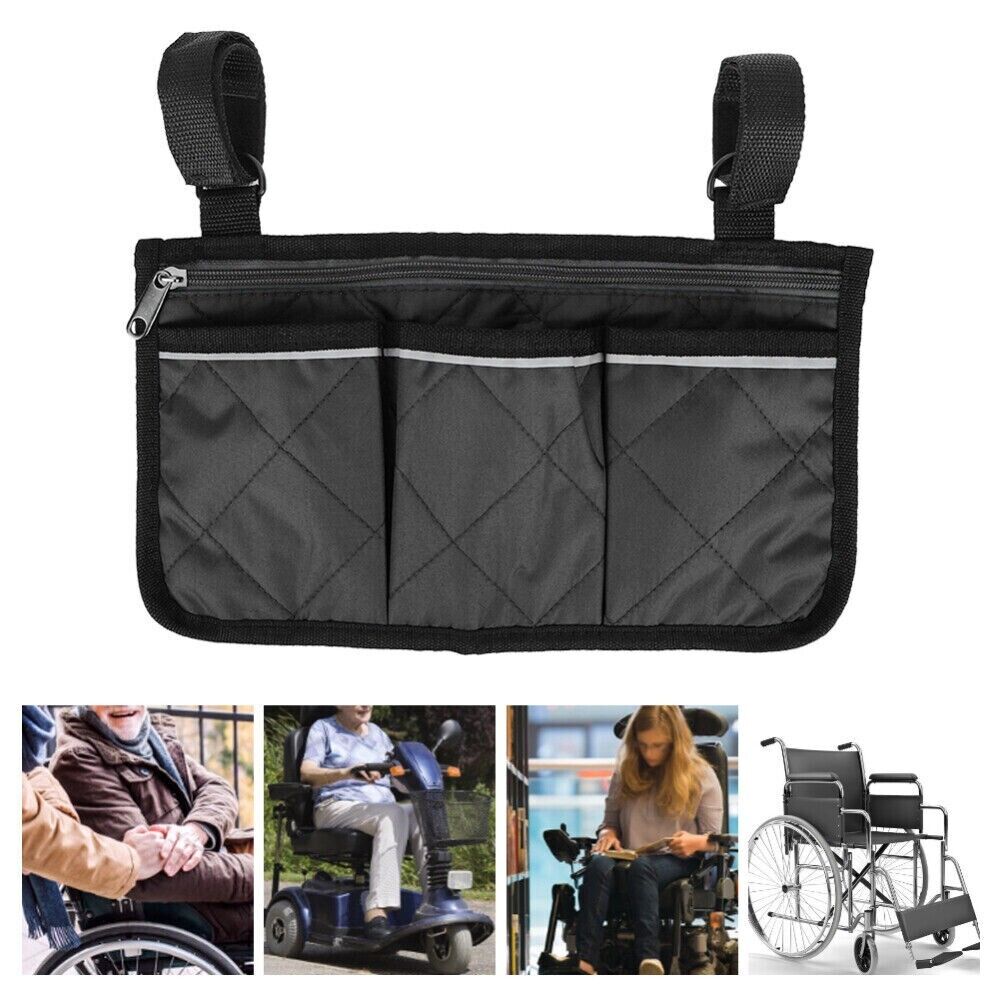 Sac de rangement pour pochette latérale pour fauteuil roulant d'extérieur, sac de rangement pour accoudoir, support organisateur de poche