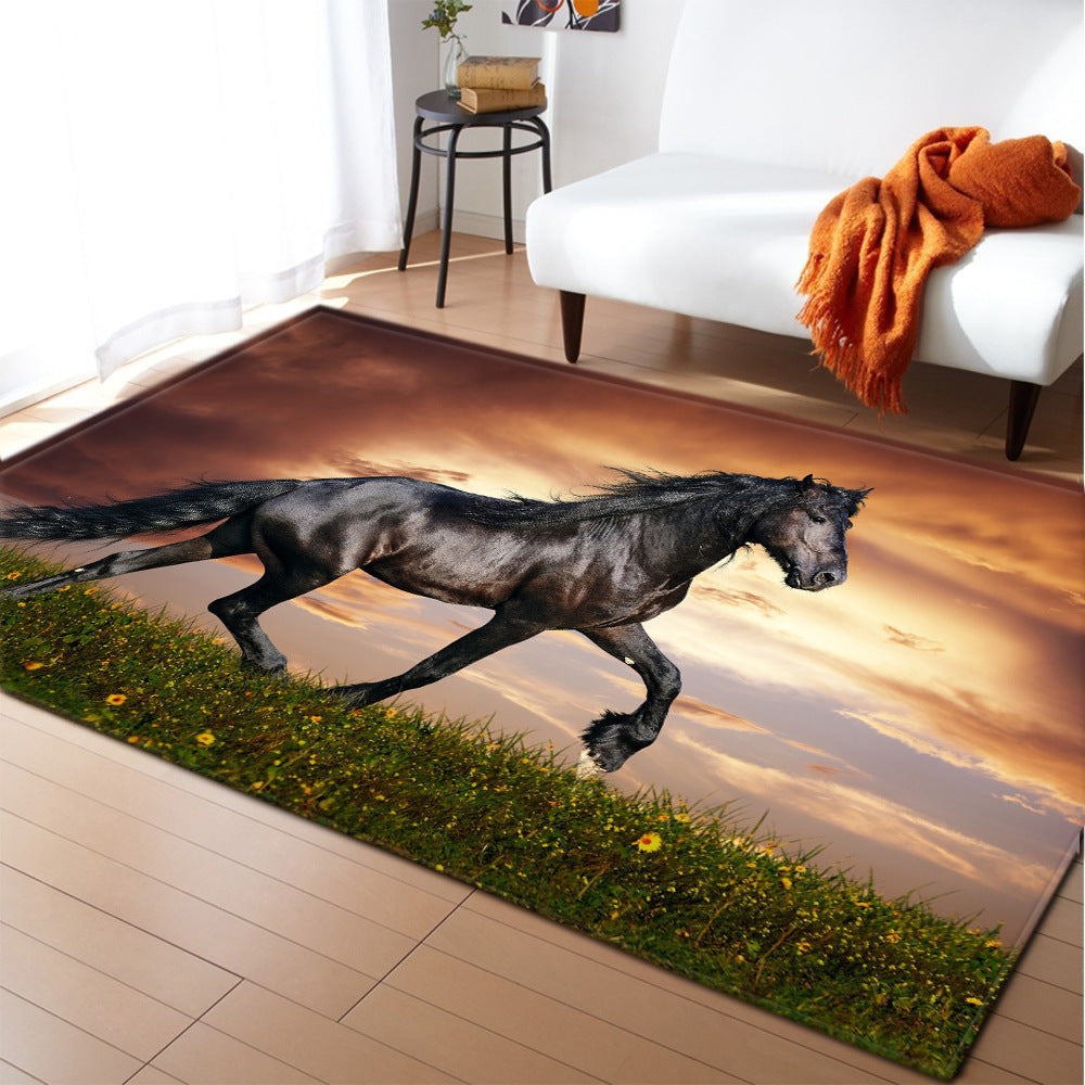 Tapis antidérapant en forme de cerf, décoration d'intérieur, grand tapis