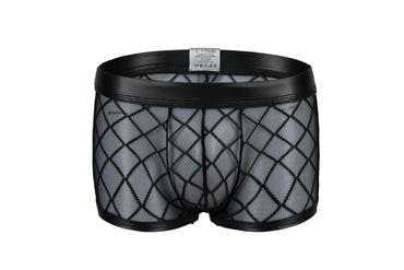 Tulle See-through Plaid Boxers For Men