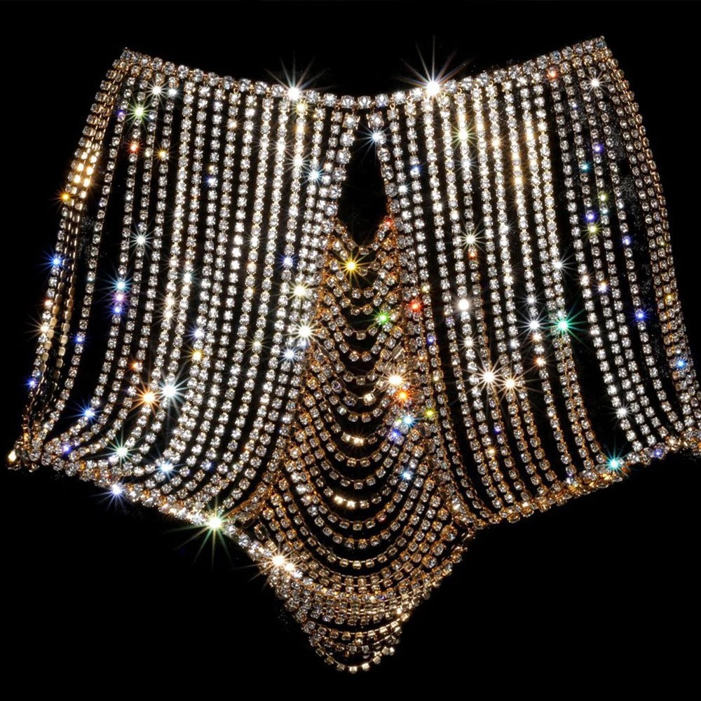 Ensemble de chaîne de corps de vêtements de discothèque de mode pour dames