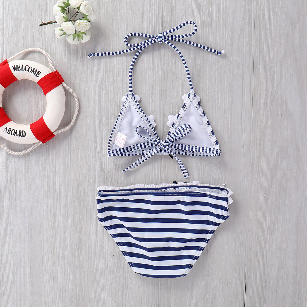 Baby Striped Lace Swimsuit