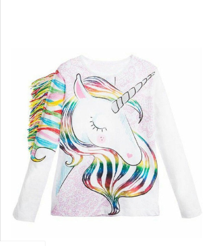 Transfrontalier pour le commerce extérieur Europe et Amérique ins explosion vêtements pour enfants T-shirt d'impression de crin de cheval stéréo pour enfants 