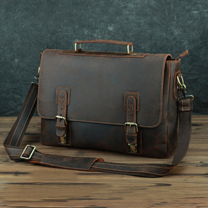 Retro First Layer Cowhide One-shoulder Messenger Bag