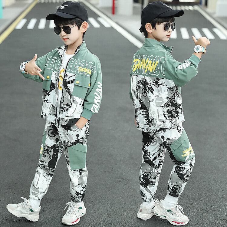 Children Fashion Casual Exercise Sweater Pants Suit