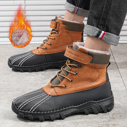 Unisex Winter Fleece Snow Boots - Waterproof Anti-Slip Work Boots