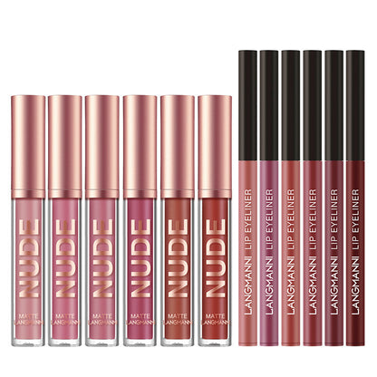 Makeup Lip Gloss Lip Liner Set av 12