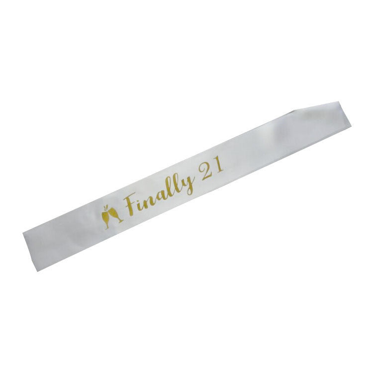 Birthday party shoulder strap etiquette strap