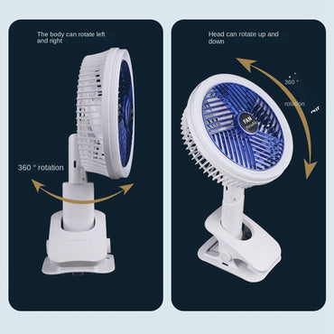 Desktop Electric Fan Clip Fan Rechargeable Office Student Dormitory With Desk Lamp Fan Wall Hanging Small Mute Fan