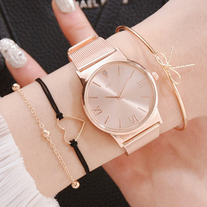 GAIETY Fashion Brand 4pcs/Set Dress Women Rose Gold Watches Luxury Ladies Wrist Watch Female Quartz Clock Bracelet reloj mujer