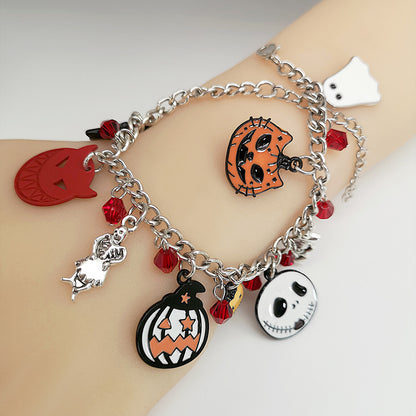 Bracelet d'Halloween avec crâne de citrouille fantôme, bijoux amusants