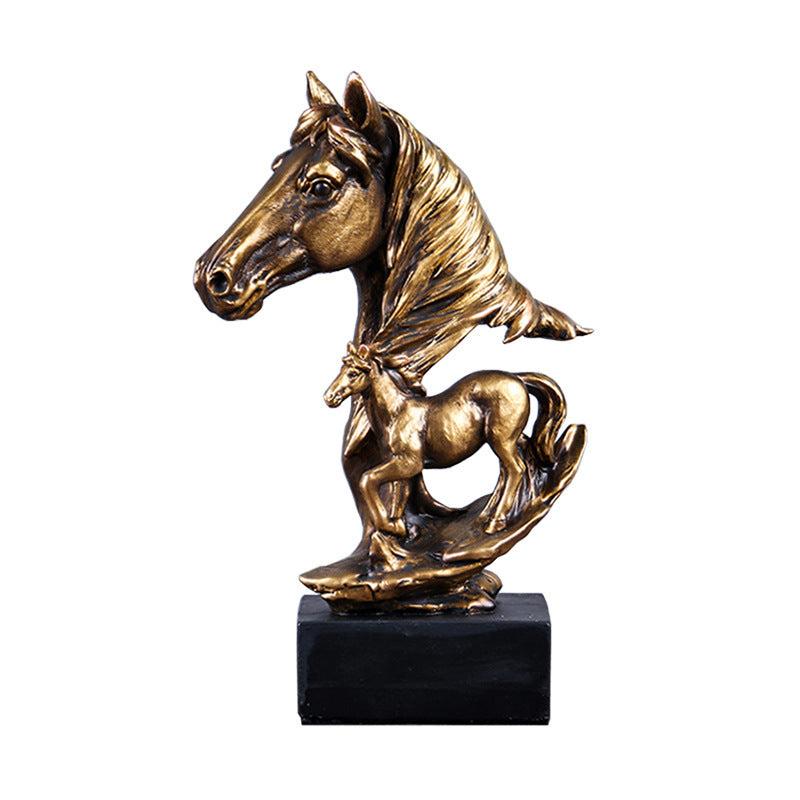 Trongwell Home Decor Bronze Horse Sculpture Statue Living Room