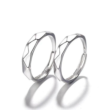 Angular Love Parring Handgjorda Kinesiska Stil Retro Herr- Och Kvinnor Parringar