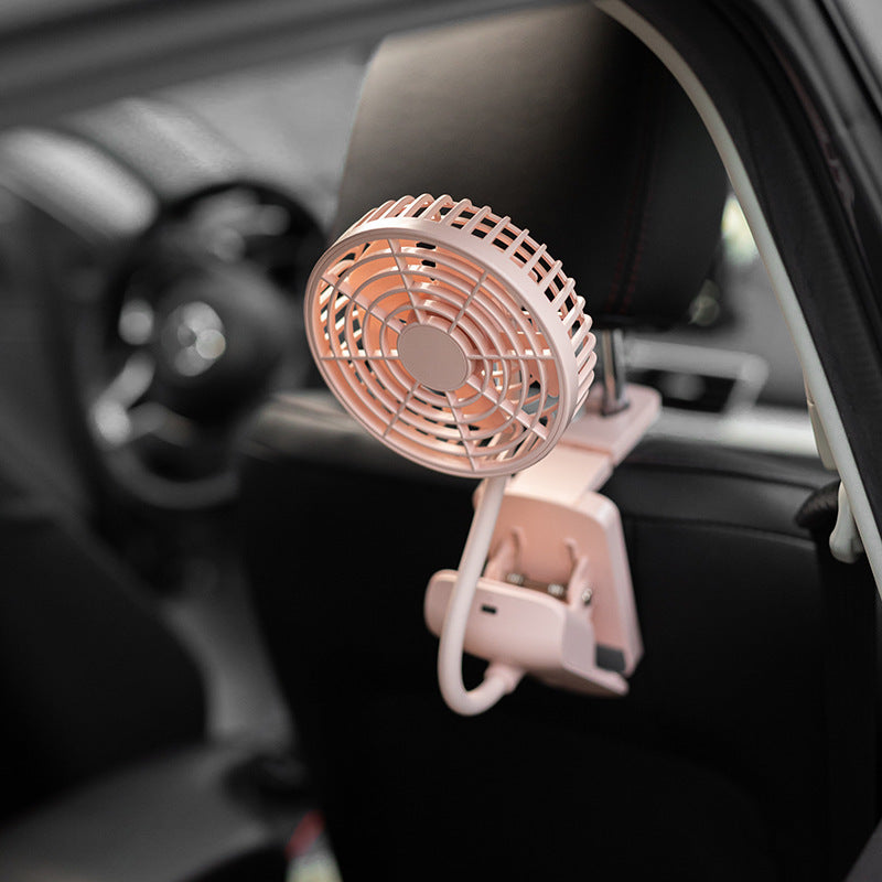 USB Charging Desktop Fan Car Clip Fan Baby Dormitory Bedside Clip Fan Silent Folding Fan