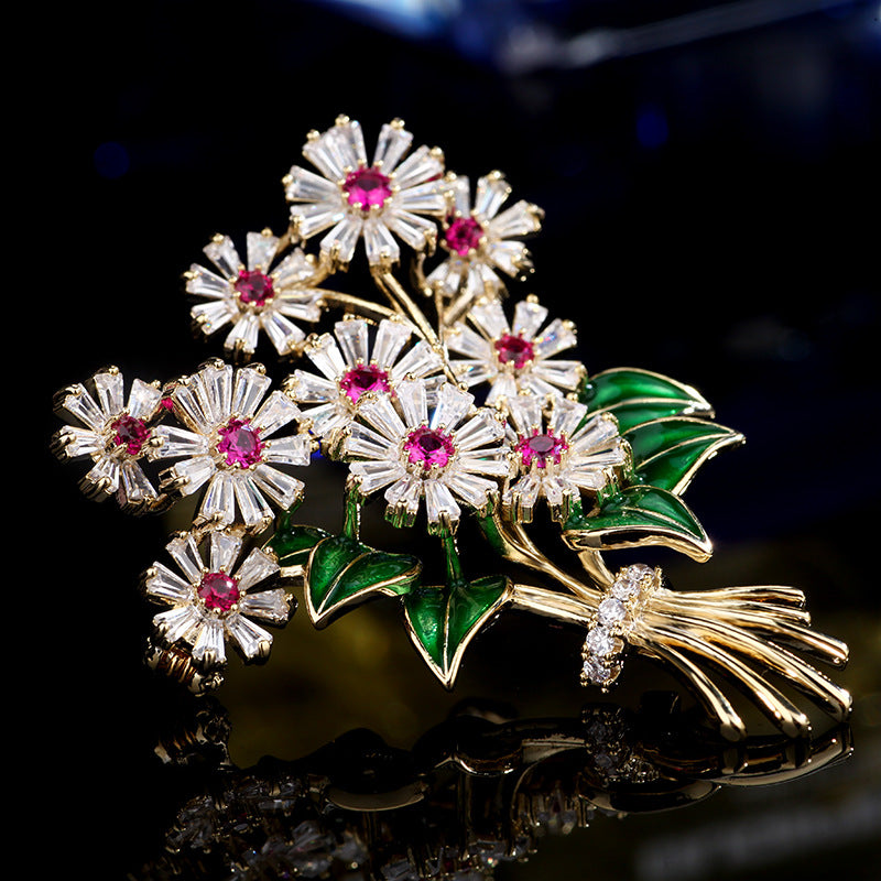 Broche fleur dégoulinante