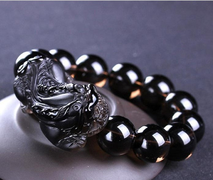 Kaiguang Natural Ice Species Black Anthracite Raspberry Bracelet Large Frosted Faucet Rasp Raspberry Hand String with Men''s Hand String