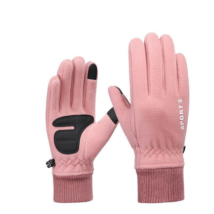 Outdoor Ski Riding Gloves Winter Polar Fleece Flip Cover Winter Gloves Men And Women Plus Velvet Thickened Warm Touch Screen Gloves