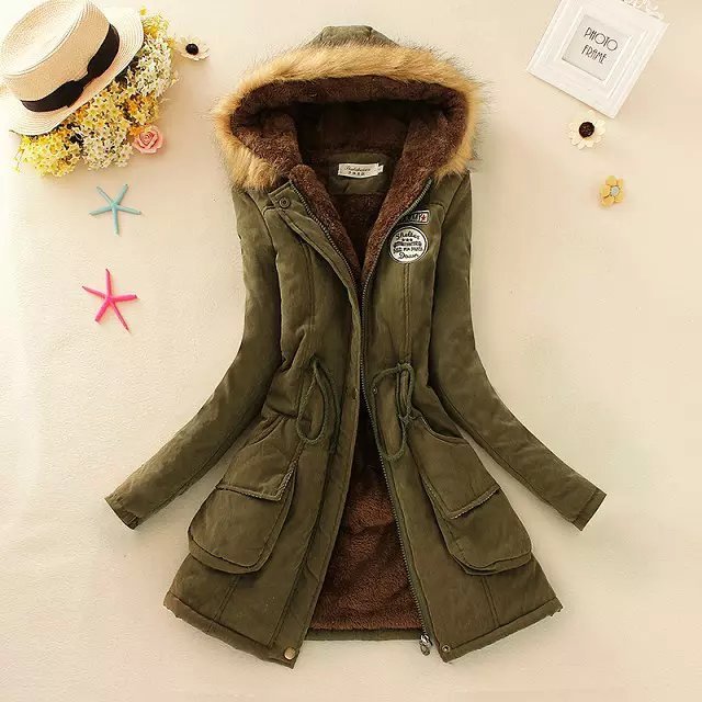 Thick Winter Jacket Women Large Size Long Section Hooded parka outerwear new fashion fur collar Slim padded cotton warm coat