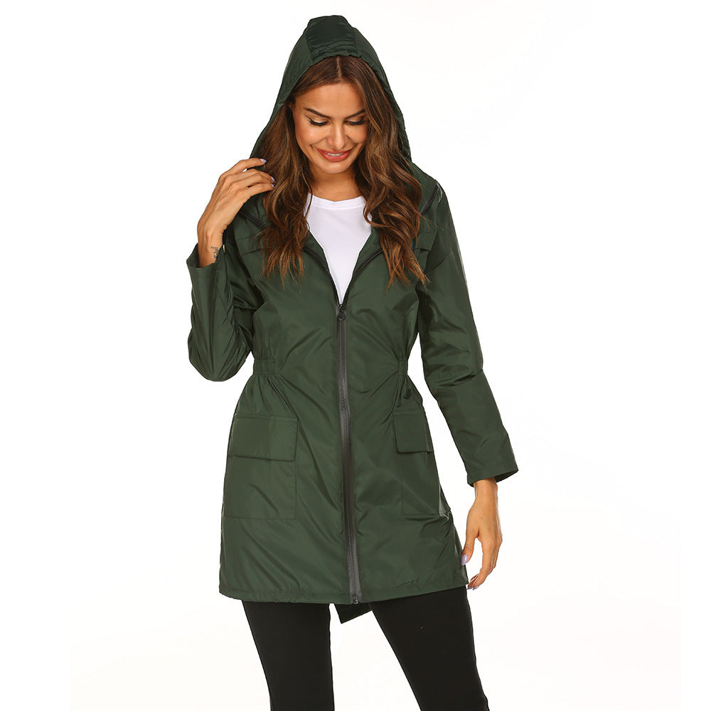 Waterproof Light Raincoat Hooded Windbreaker Mountaineering Jacket Women's Jacket