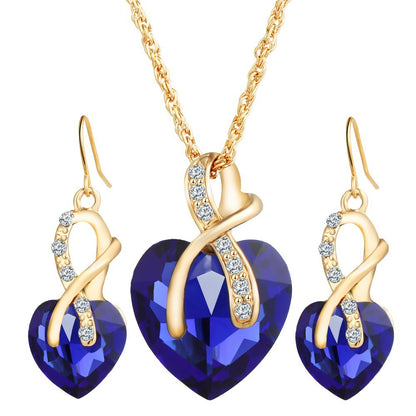 Heart-shaped Austrian Crystal Earrings - Elegant & Stylish
