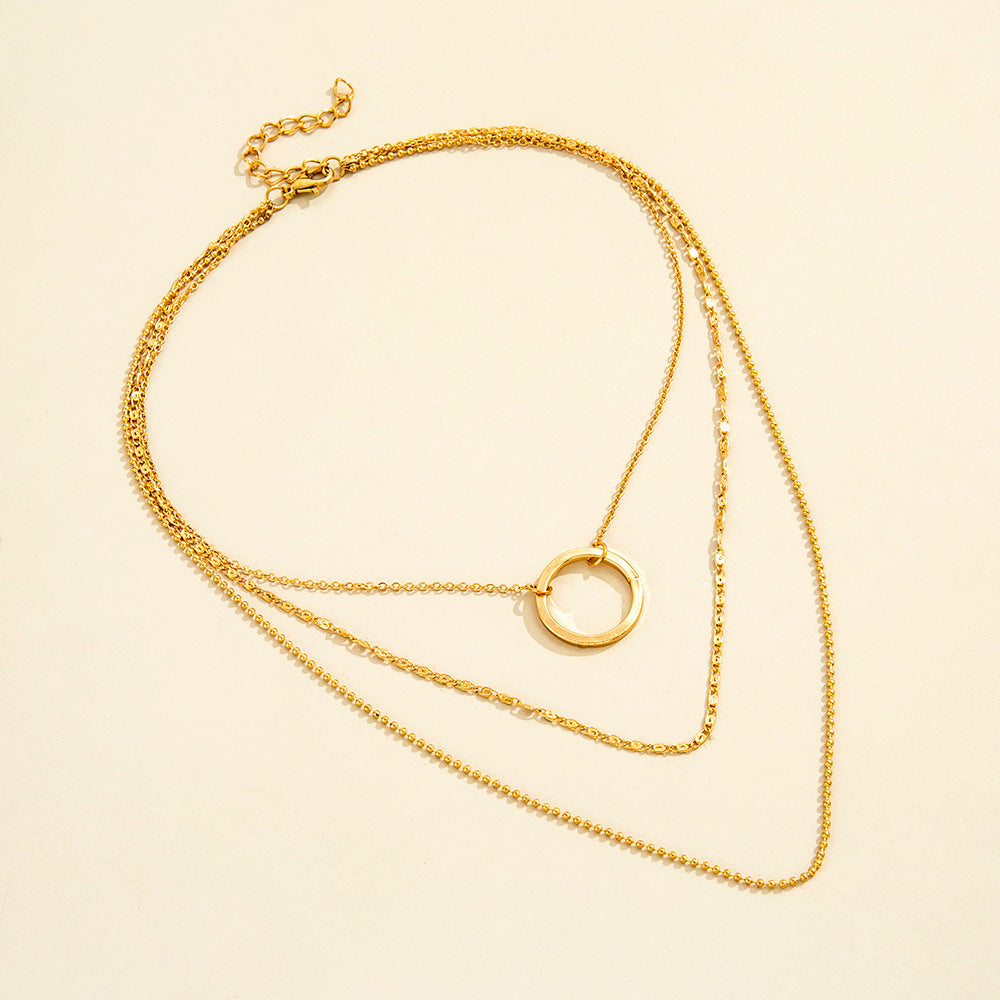 Circle Necklace Clavicle Chain Necklace Women