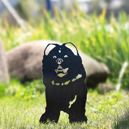 Metal Dog Silhouette Garden Patio Decoration