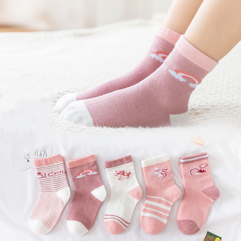 Chaussettes en coton pour enfants, Tube moyen, chaussettes épaisses pour bébé dinosaure