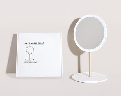 Miroir de maquillage pliable à LED